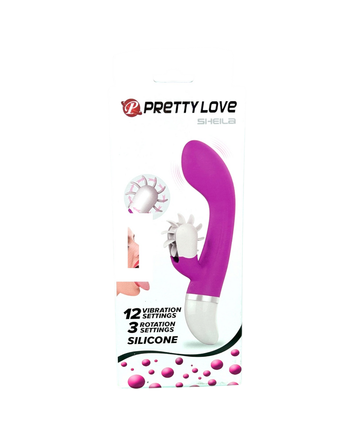 Vibrador Sheila con 12 funciones de vibración y 3 modos de rotación, estimulador de clítoris elegante, diseño versátil Glow & Vibe.