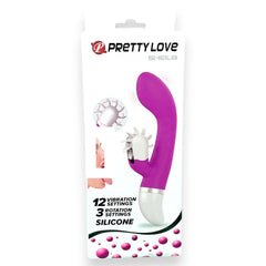 Vibrador Sheila con 12 funciones de vibración y 3 modos de rotación, estimulador de clítoris elegante, diseño versátil Glow & Vibe.