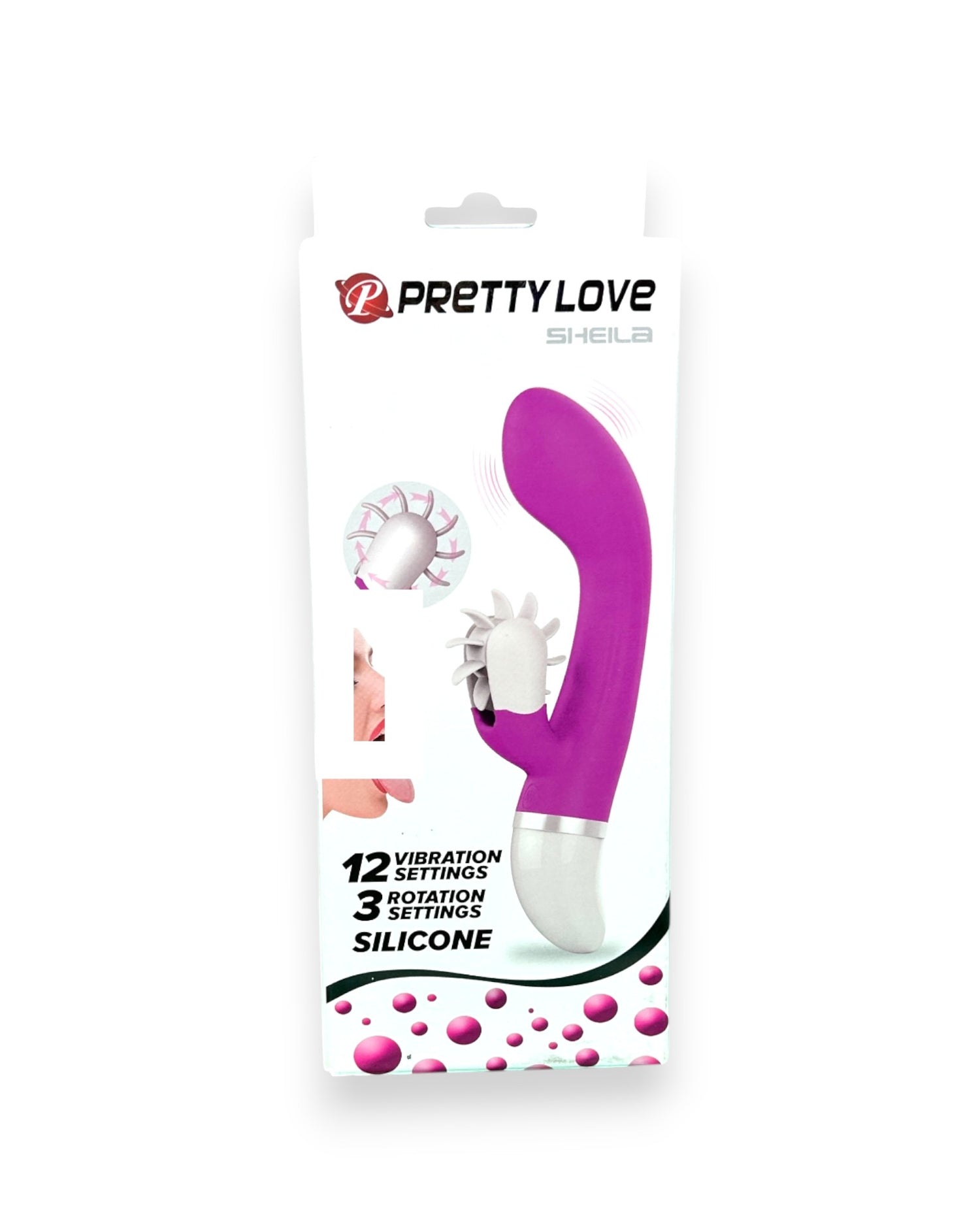 Vibrador Sheila con 12 funciones de vibración y 3 modos de rotación, estimulador de clítoris elegante, diseño versátil Glow & Vibe.