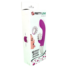 Vibrador Sheila con 12 funciones de vibración y 3 modos de rotación, estimulador de clítoris elegante, diseño versátil Glow & Vibe.
