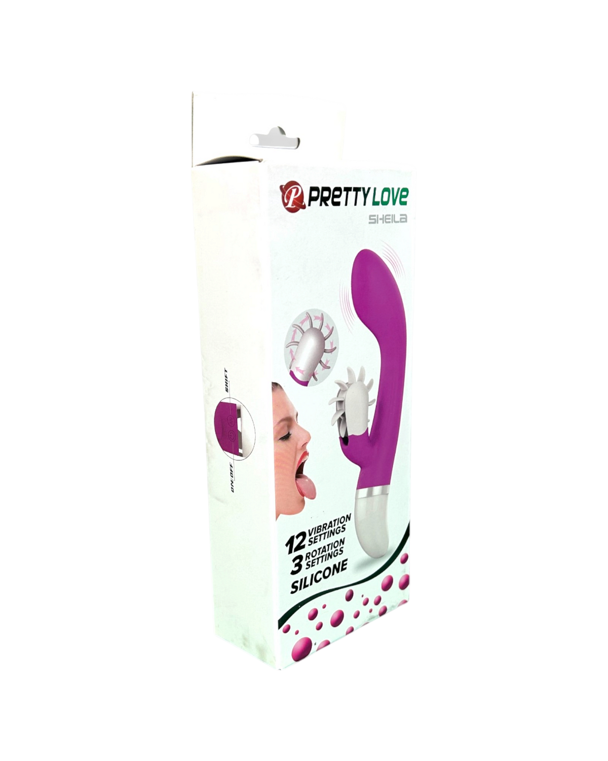 Vibrador Sheila con 12 funciones de vibración y 3 modos de rotación, estimulador de clítoris elegante, diseño versátil Glow & Vibe.