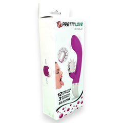 Vibrador Sheila con 12 funciones de vibración y 3 modos de rotación, estimulador de clítoris elegante, diseño versátil Glow & Vibe.