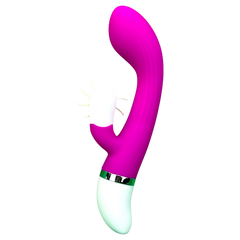 Vibrador Sheila con 12 funciones de vibración y 3 modos de rotación, estimulador de clítoris elegante, diseño versátil Glow & Vibe.
