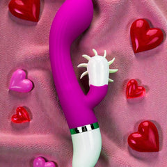 Vibrador Sheila con 12 funciones de vibración y 3 modos de rotación, estimulador de clítoris elegante, diseño versátil Glow & Vibe.