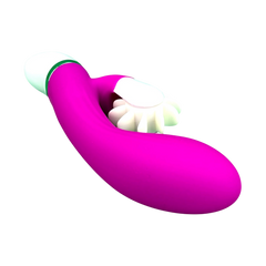 Vibrador Sheila con 12 funciones de vibración y 3 modos de rotación, estimulador de clítoris elegante, diseño versátil Glow & Vibe.
