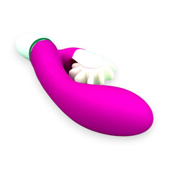 Vibrador Sheila con 12 funciones de vibración y 3 modos de rotación, estimulador de clítoris elegante, diseño versátil Glow & Vibe.