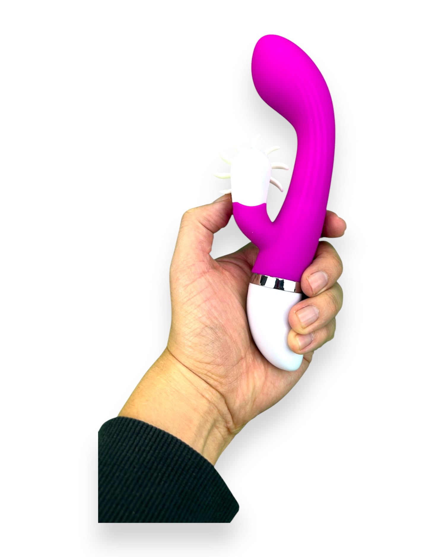 Vibrador Sheila con 12 funciones de vibración y 3 modos de rotación, estimulador de clítoris elegante, diseño versátil Glow & Vibe.