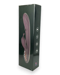 Vibrador Greedy Girl triple con succión de punto G y estimulador de clítoris, diseño potente y versátil Glow & Vibe.