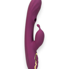 Vibrador Greedy Girl triple con succión de punto G y estimulador de clítoris, diseño potente y versátil Glow & Vibe.