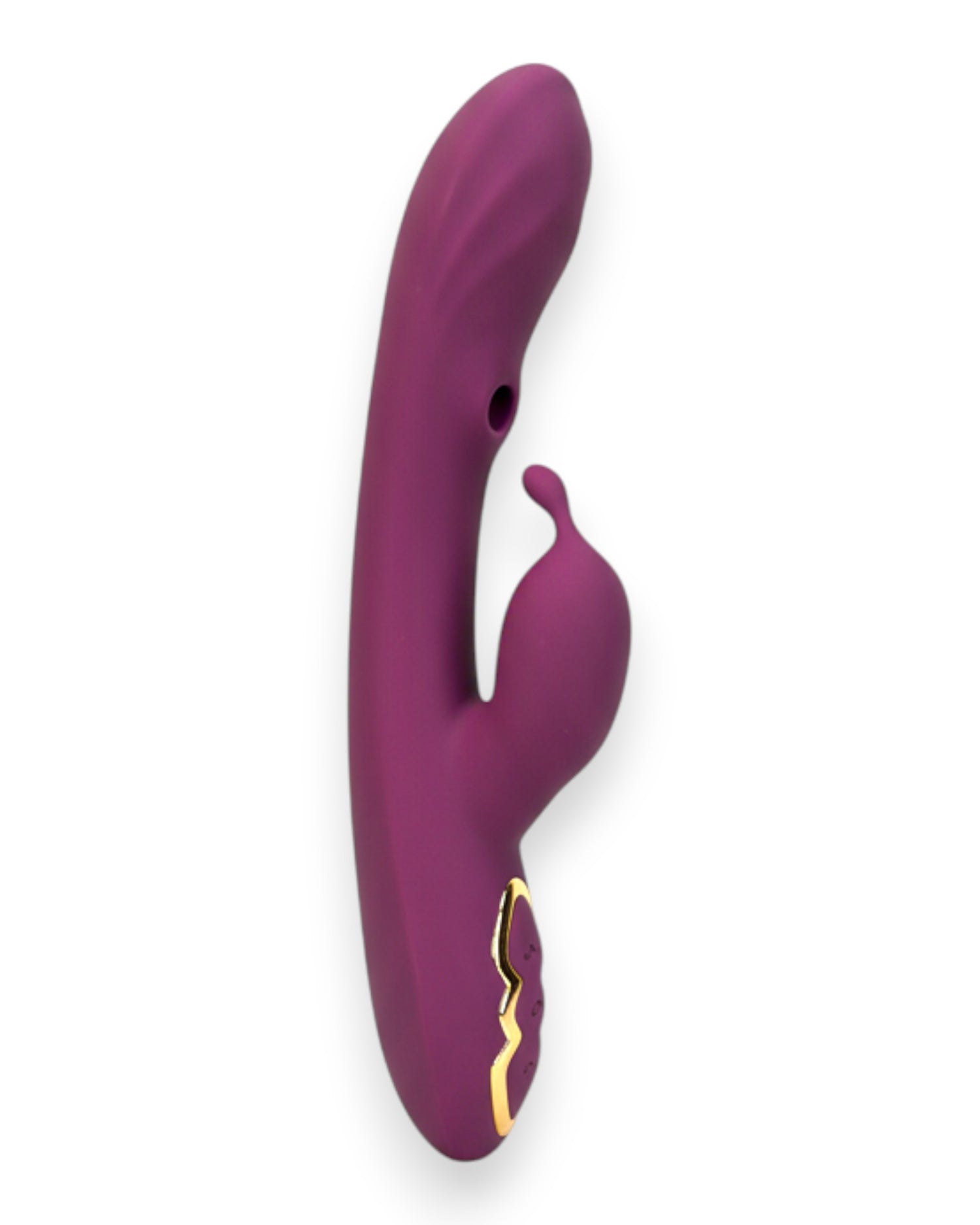 Vibrador Greedy Girl triple con succión de punto G y estimulador de clítoris, diseño potente y versátil Glow & Vibe.