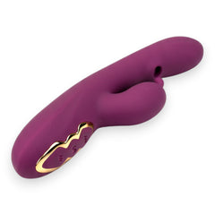 Vibrador Greedy Girl triple con succión de punto G y estimulador de clítoris, diseño potente y versátil Glow & Vibe.