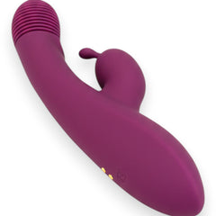 Vibrador Greedy Girl triple con succión de punto G y estimulador de clítoris, diseño potente y versátil Glow & Vibe.
