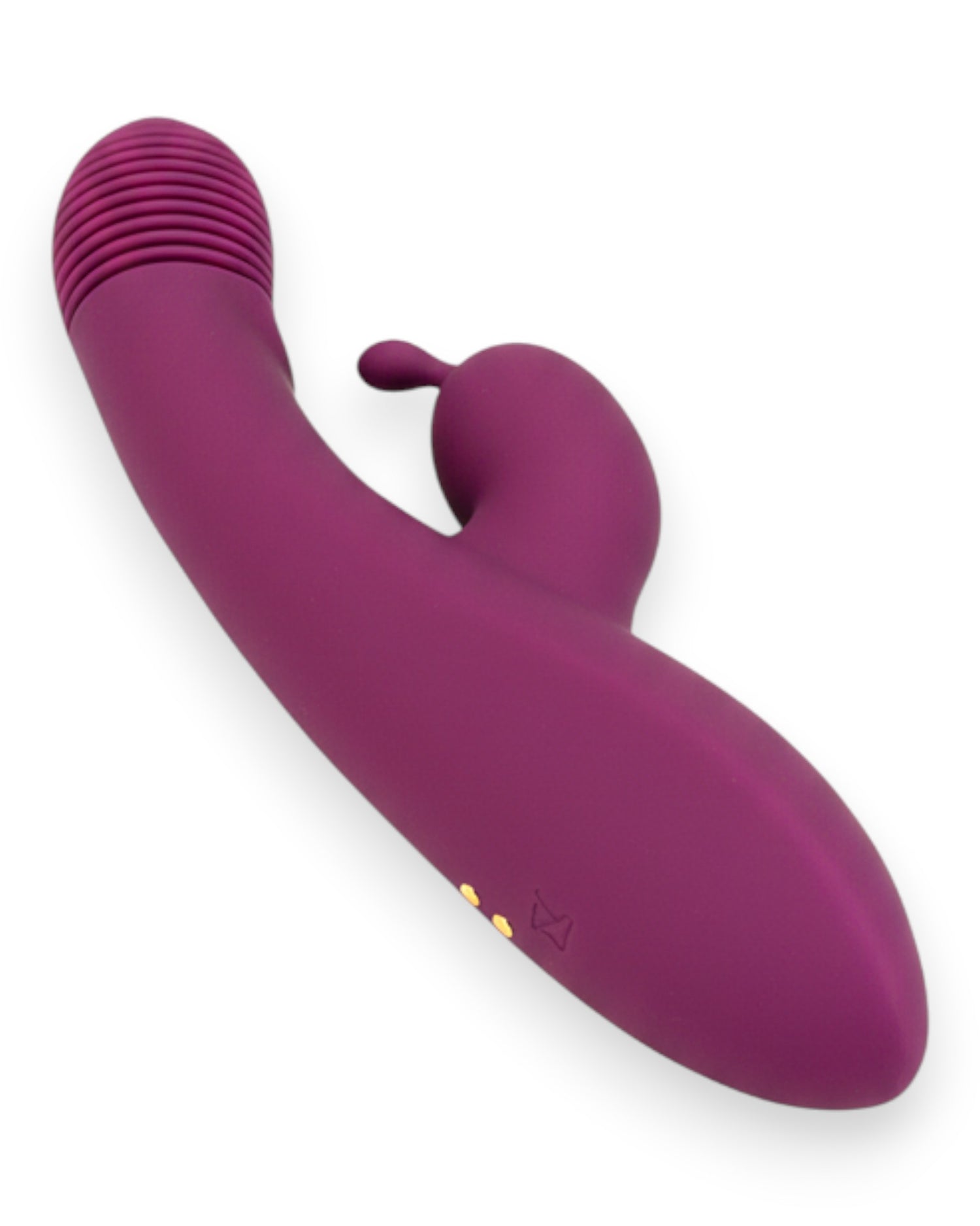 Vibrador Greedy Girl triple con succión de punto G y estimulador de clítoris, diseño potente y versátil Glow & Vibe.