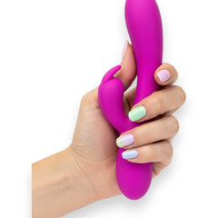 Vibrador Heat Rabbit con doble estimulación de punto G y clítoris, sistema de calentamiento automático, diseño elegante y potente Glow & Vibe.