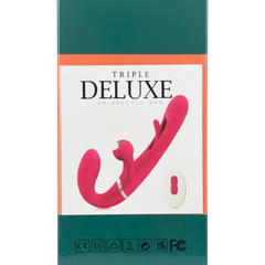 Vibrador Triple Desire con triple motor, punto G móvil y pulsaciones intensas en el clítoris, diseño texturizado y elegante Glow & Vibe.