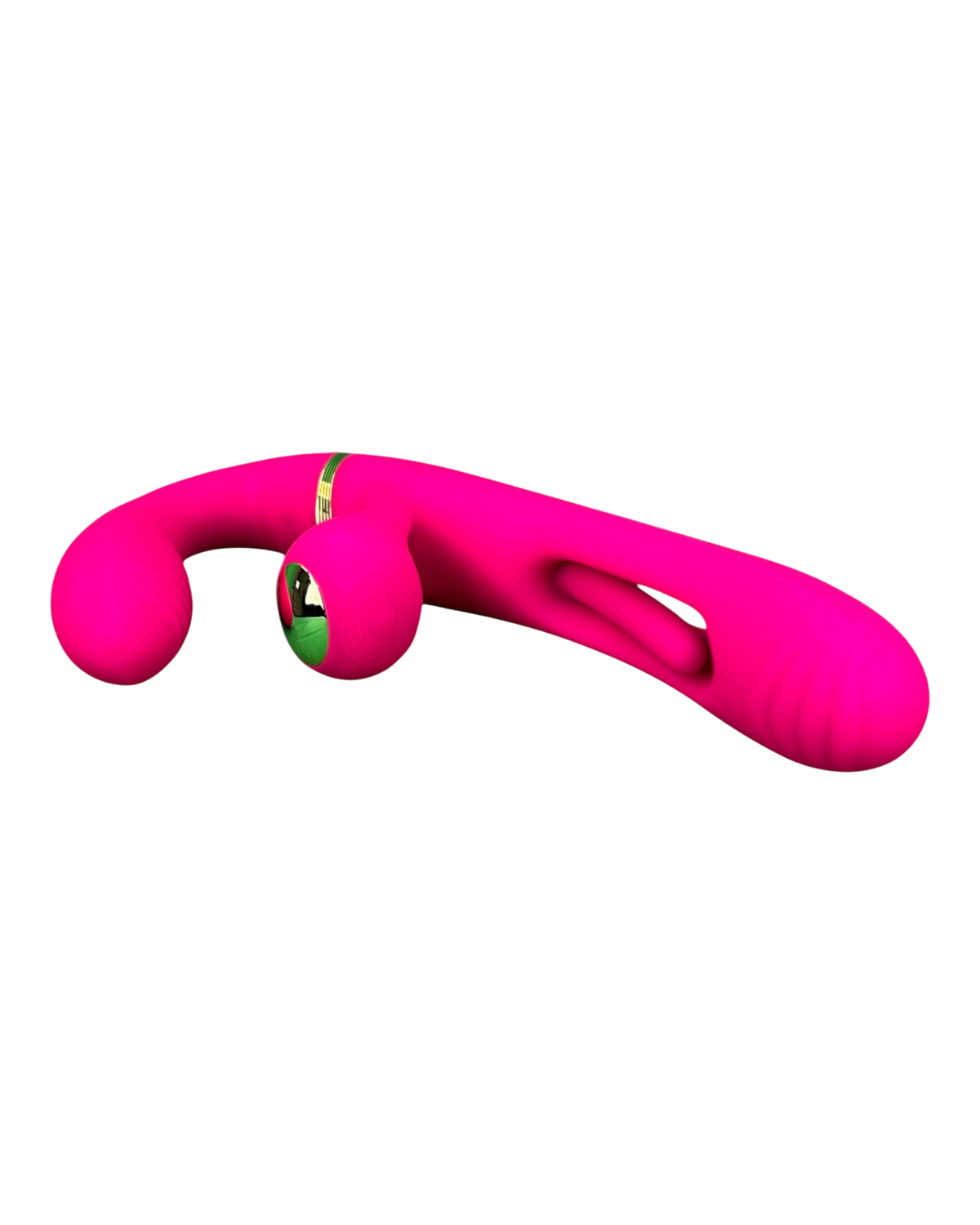 Vibrador Triple Desire con triple motor, punto G móvil y pulsaciones intensas en el clítoris, diseño texturizado y elegante Glow & Vibe.