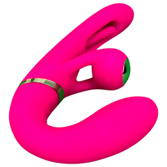 Vibrador Triple Desire con triple motor, punto G móvil y pulsaciones intensas en el clítoris, diseño texturizado y elegante Glow & Vibe.