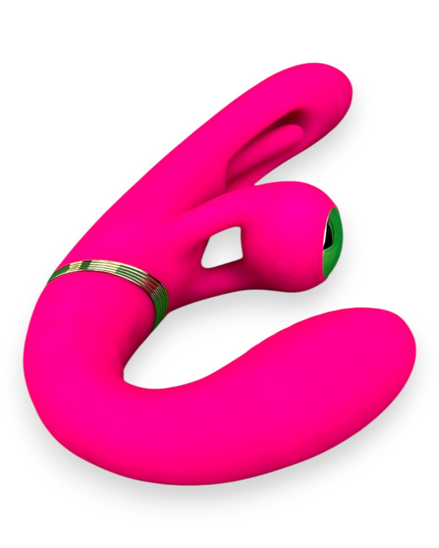 Vibrador Triple Desire con triple motor, punto G móvil y pulsaciones intensas en el clítoris, diseño texturizado y elegante Glow & Vibe.
