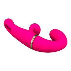 Vibrador Triple Desire con triple motor, punto G móvil y pulsaciones intensas en el clítoris, diseño texturizado y elegante Glow & Vibe.