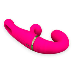 Vibrador Triple Desire con triple motor, punto G móvil y pulsaciones intensas en el clítoris, diseño texturizado y elegante Glow & Vibe.