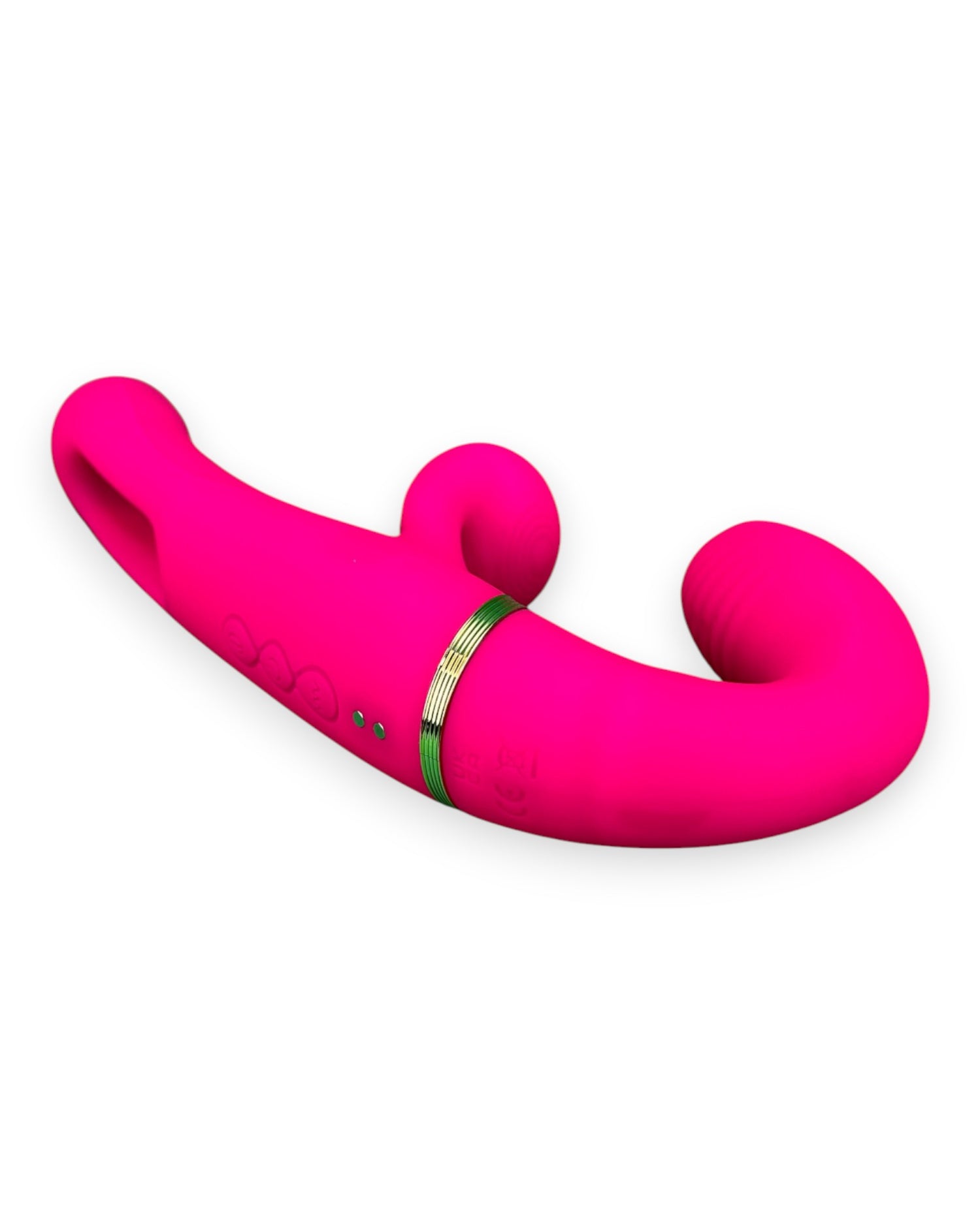 Vibrador Triple Desire con triple motor, punto G móvil y pulsaciones intensas en el clítoris, diseño texturizado y elegante Glow & Vibe.