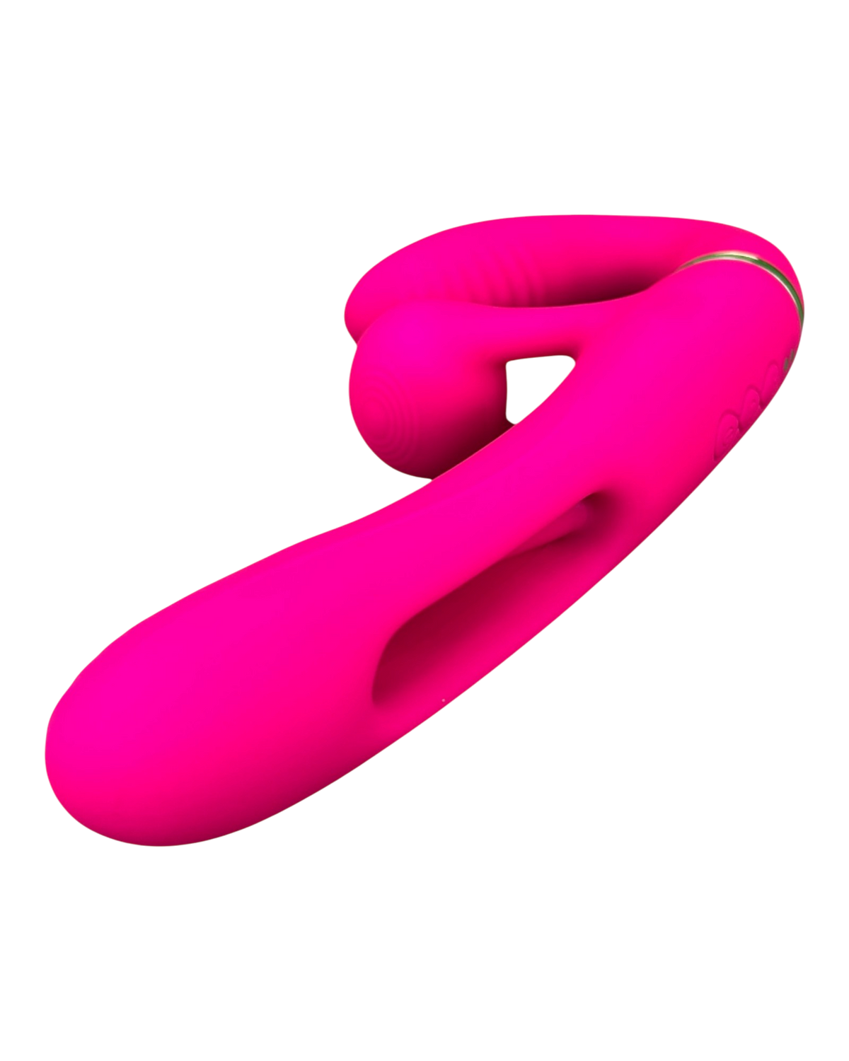Vibrador Triple Desire con triple motor, punto G móvil y pulsaciones intensas en el clítoris, diseño texturizado y elegante Glow & Vibe.
