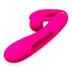Vibrador Triple Desire con triple motor, punto G móvil y pulsaciones intensas en el clítoris, diseño texturizado y elegante Glow & Vibe.