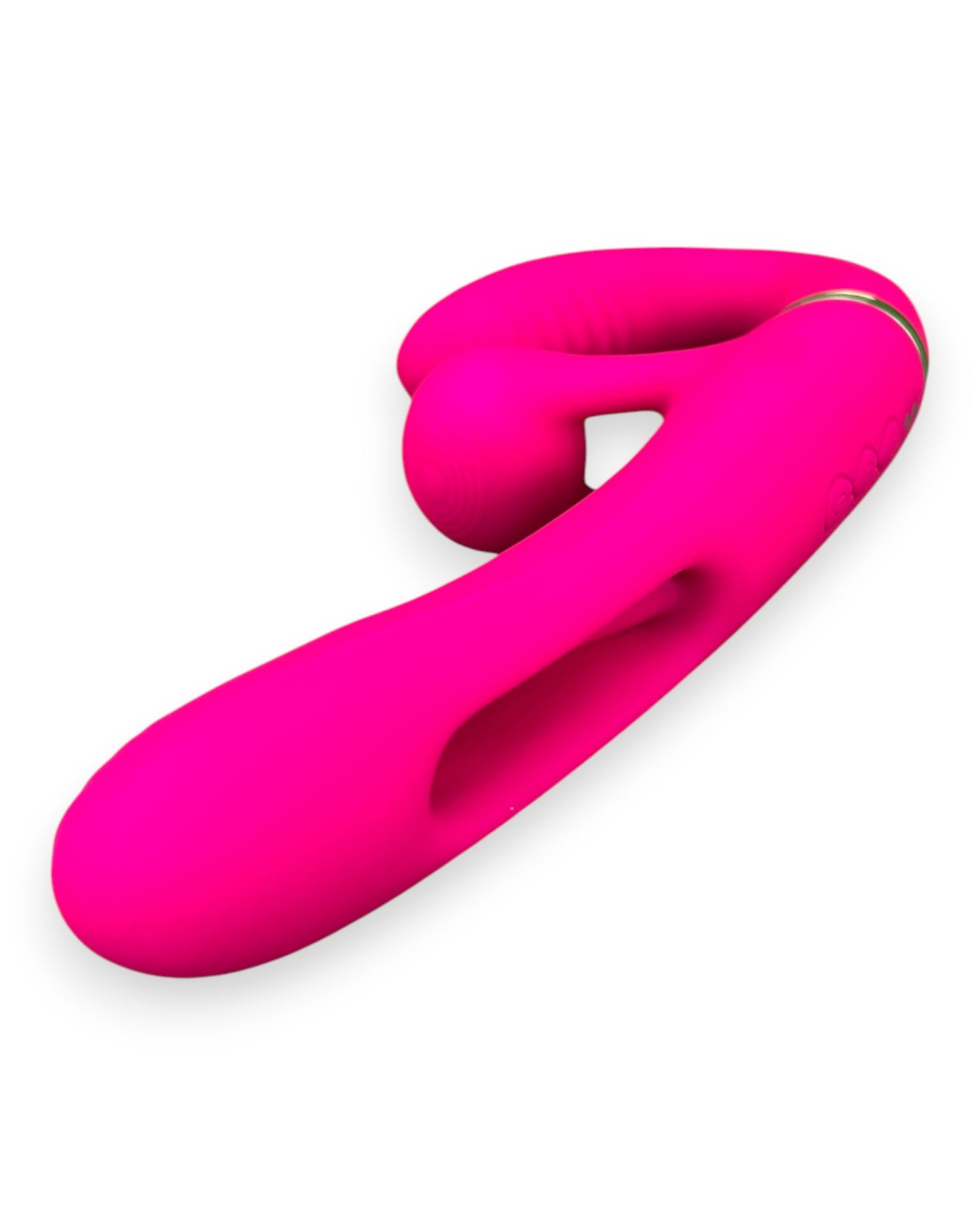 Vibrador Triple Desire con triple motor, punto G móvil y pulsaciones intensas en el clítoris, diseño texturizado y elegante Glow & Vibe.