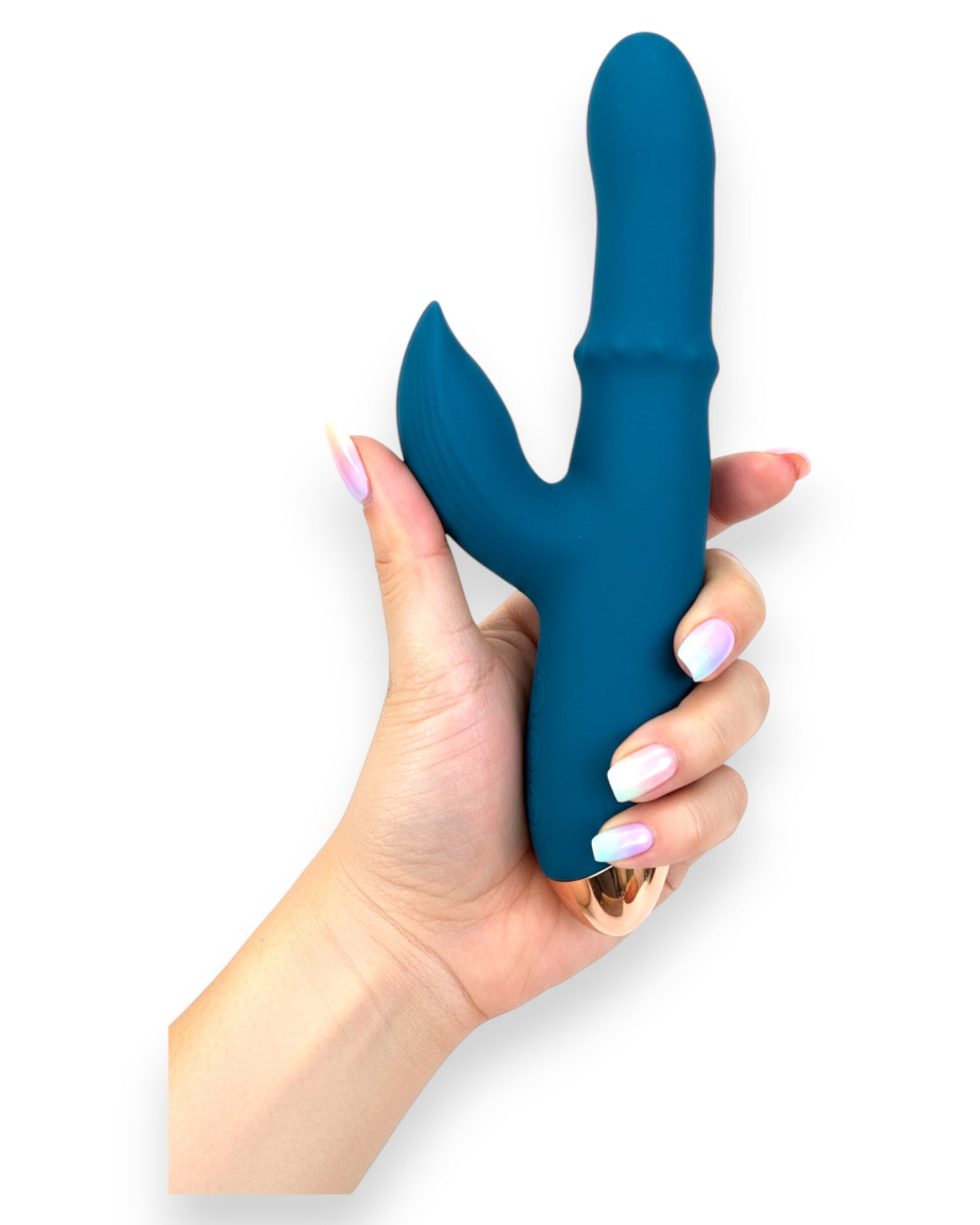 Vibrador Babo con anillo deslizante de balines y estimulador de punto G y clítoris, diseño versátil y potente Glow & Vibe.
