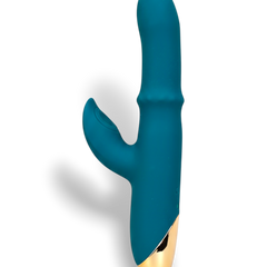 Vibrador Babo con anillo deslizante de balines y estimulador de punto G y clítoris, diseño versátil y potente Glow & Vibe.