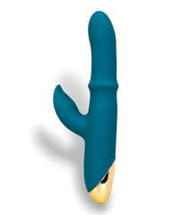 Vibrador Babo con anillo deslizante de balines y estimulador de punto G y clítoris, diseño versátil y potente Glow & Vibe.