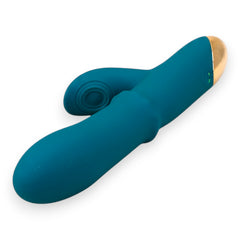 Vibrador Babo con anillo deslizante de balines y estimulador de punto G y clítoris, diseño versátil y potente Glow & Vibe.