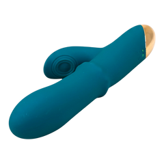Vibrador Babo con anillo deslizante de balines y estimulador de punto G y clítoris, diseño versátil y potente Glow & Vibe.