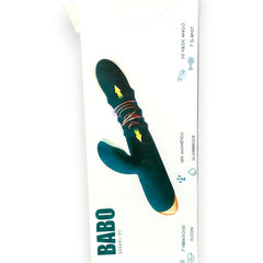 Vibrador Babo con anillo deslizante de balines y estimulador de punto G y clítoris, diseño versátil y potente Glow & Vibe.