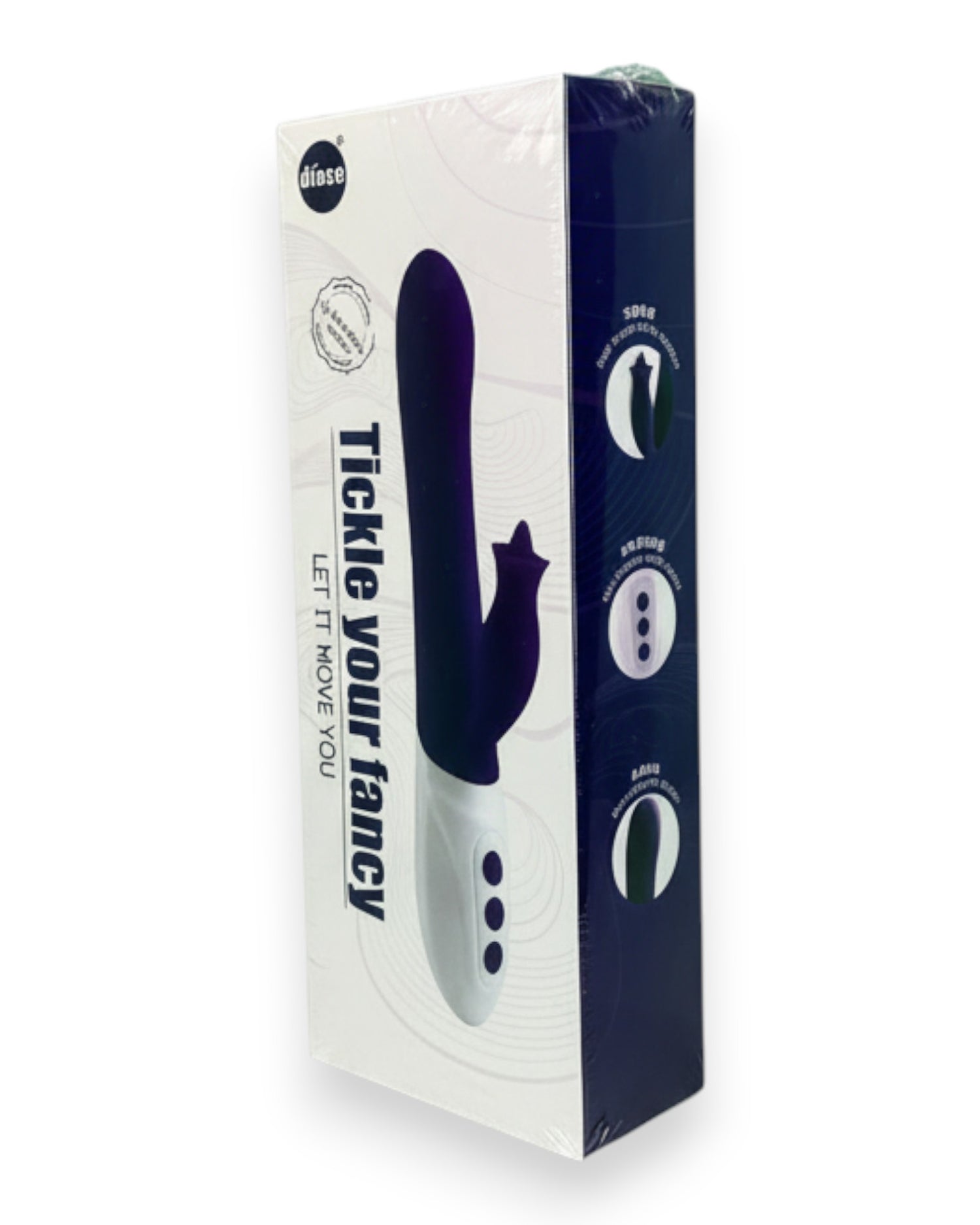 Vibrador Diose con rotación, punto G y estimulador tipo lengua, diseño innovador y sofisticado Glow & Vibe.