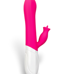 Vibrador Diose con rotación, punto G y estimulador tipo lengua, diseño innovador y sofisticado Glow & Vibe.
