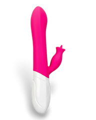 Vibrador Diose con rotación, punto G y estimulador tipo lengua, diseño innovador y sofisticado Glow & Vibe.