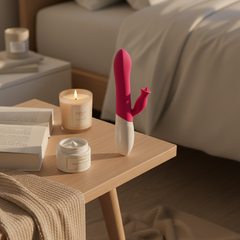 Vibrador Diose con rotación, punto G y estimulador tipo lengua, diseño innovador y sofisticado Glow & Vibe.