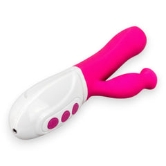 Vibrador Diose con rotación, punto G y estimulador tipo lengua, diseño innovador y sofisticado Glow & Vibe.