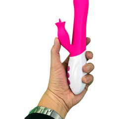 Vibrador Diose con rotación, punto G y estimulador tipo lengua, diseño innovador y sofisticado Glow & Vibe.