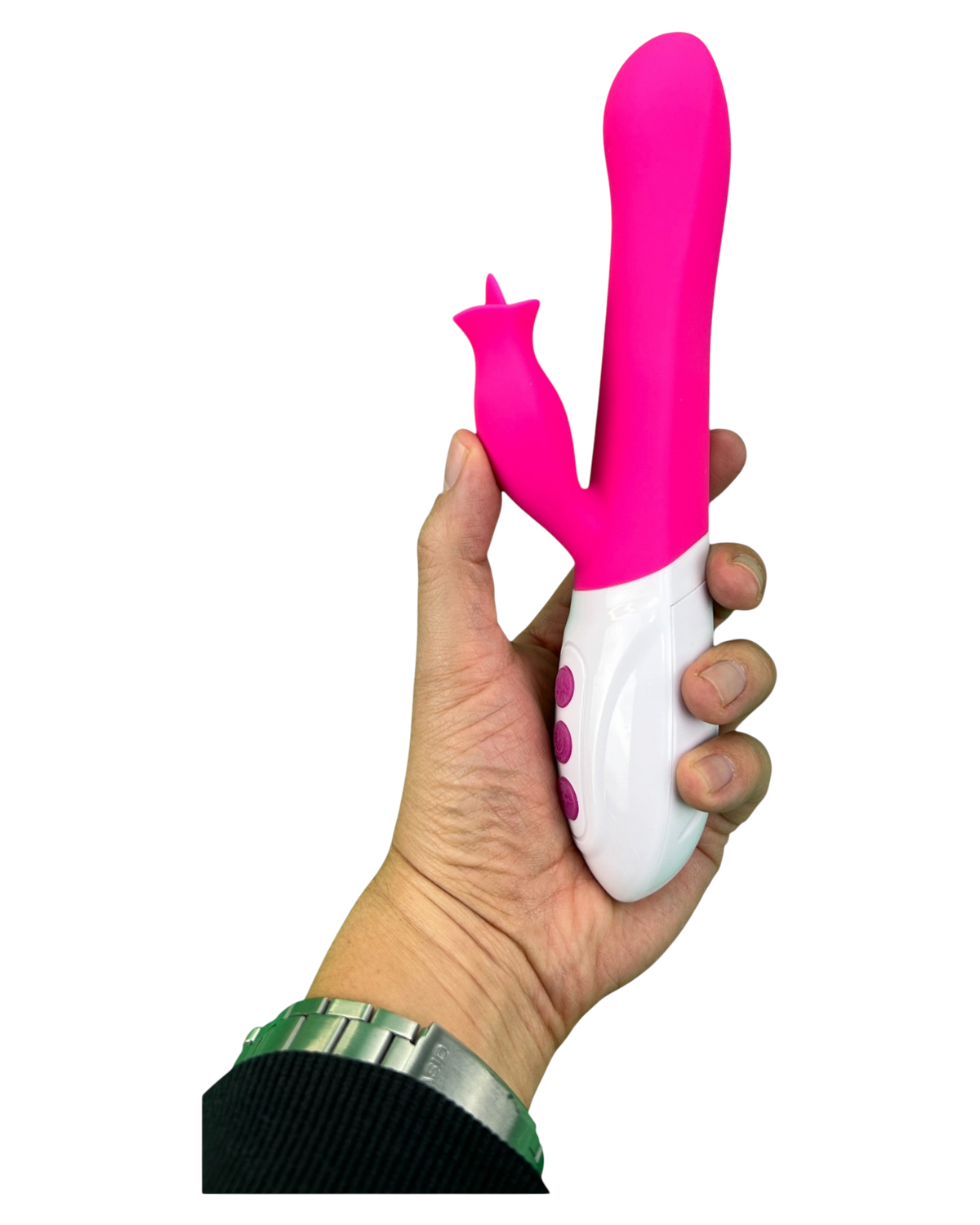 Vibrador Diose con rotación, punto G y estimulador tipo lengua, diseño innovador y sofisticado Glow & Vibe.