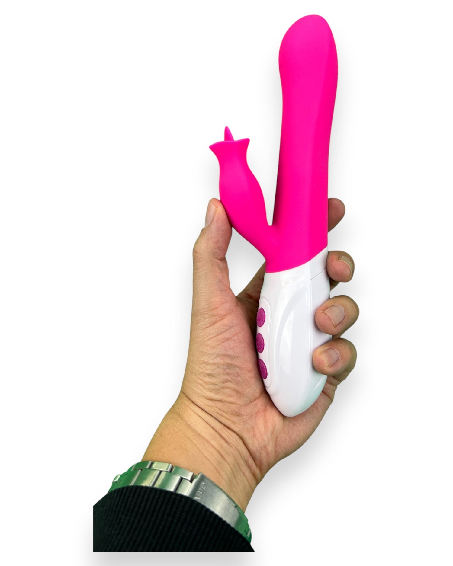 Vibrador Diose con rotación, punto G y estimulador tipo lengua, diseño innovador y sofisticado Glow & Vibe.