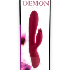Vibrador Demon Duo con doble estimulación de punto G y clítoris, 10 funciones vibrantes, diseño provocador Glow & Vibe.