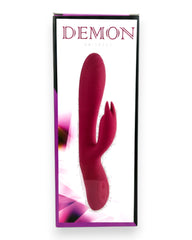 Vibrador Demon Duo con doble estimulación de punto G y clítoris, 10 funciones vibrantes, diseño provocador Glow & Vibe.