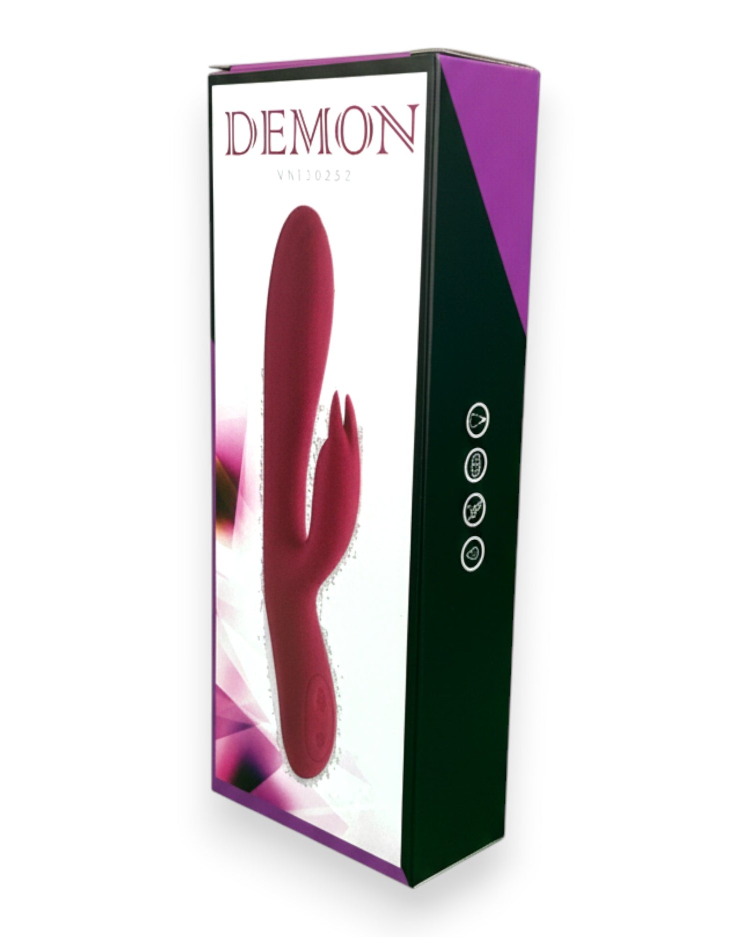 Vibrador Demon Duo con doble estimulación de punto G y clítoris, 10 funciones vibrantes, diseño provocador Glow & Vibe.