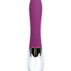Vibrador Demon Duo con doble estimulación de punto G y clítoris, 10 funciones vibrantes, diseño provocador Glow & Vibe.