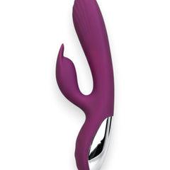 Vibrador Demon Duo con doble estimulación de punto G y clítoris, 10 funciones vibrantes, diseño provocador Glow & Vibe.