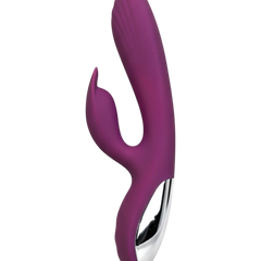 Vibrador Demon Duo con doble estimulación de punto G y clítoris, 10 funciones vibrantes, diseño provocador Glow & Vibe.