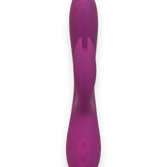 Vibrador Demon Duo con doble estimulación de punto G y clítoris, 10 funciones vibrantes, diseño provocador Glow & Vibe.
