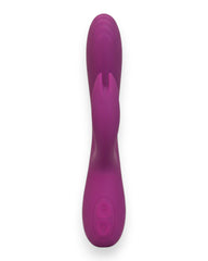 Vibrador Demon Duo con doble estimulación de punto G y clítoris, 10 funciones vibrantes, diseño provocador Glow & Vibe.